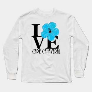 LOVE Cape Canaveral Blue Hibiscus Long Sleeve T-Shirt